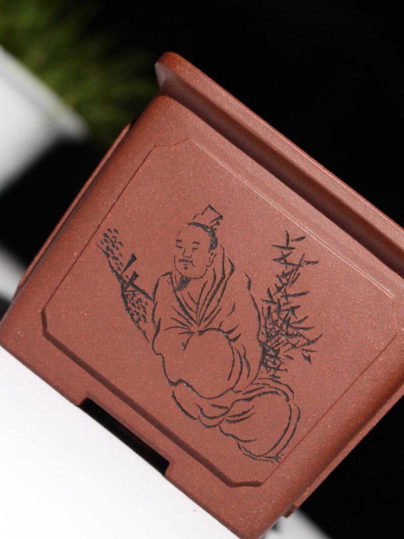 澄砂·赵阳奎·面四方 紫砂兰花盆 实拍角度8