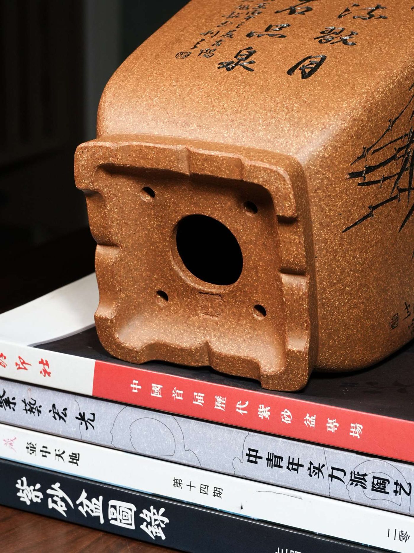 如意足四方金钟紫砂兰花盆 实拍角度10