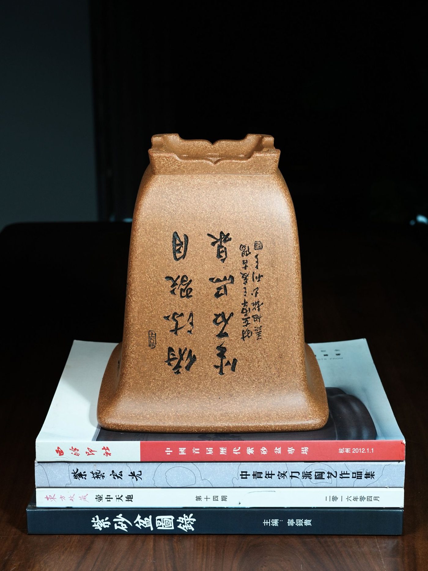 如意足四方金钟紫砂兰花盆 实拍角度11