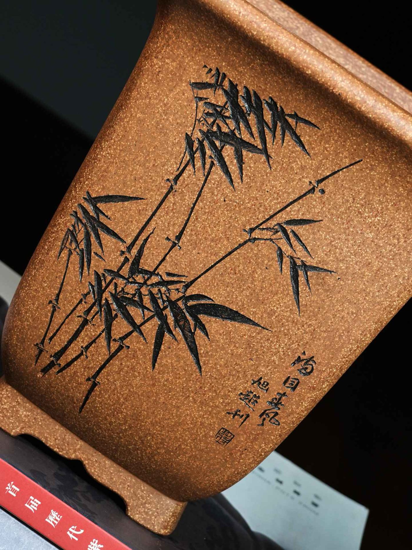 如意足四方金钟紫砂兰花盆 实拍角度15